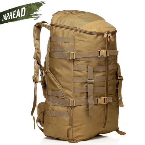 Acampamento ao ar Grande!! Militar Tático Assalto Mochila Livre Andando Equitação Grande Multifuncional Caminhadas Esporte 55l