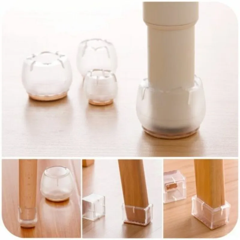 Whism 4pcs Silicone Feet Round Chair Leg Caps Square Furniture Whism 4pcs Silicone Feet Round Chair Leg Caps Square Furniture Transpa Table Covers Wood Legs Floor Protectors In From
