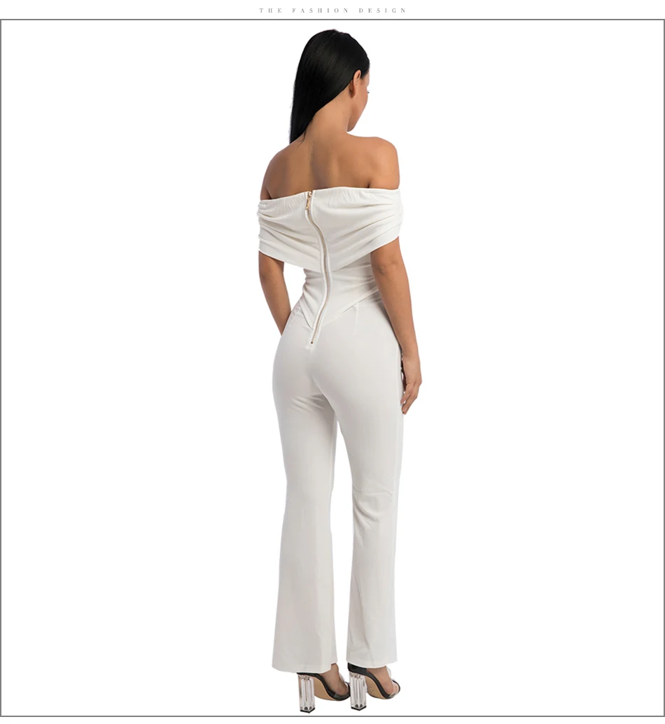 Tina beauty, широкие брюки, Cami Palazzo, женский белый комбинезон для вечеринки, выпускного вечера, 2018, летние элегантные, с вырезом лодочкой