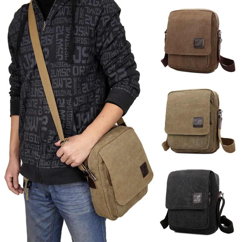 Men Bags Fashion Male Messenger Bags Canvas Men Handbags Travel Bags 3 Colors 21*26*8CM Srtip ...