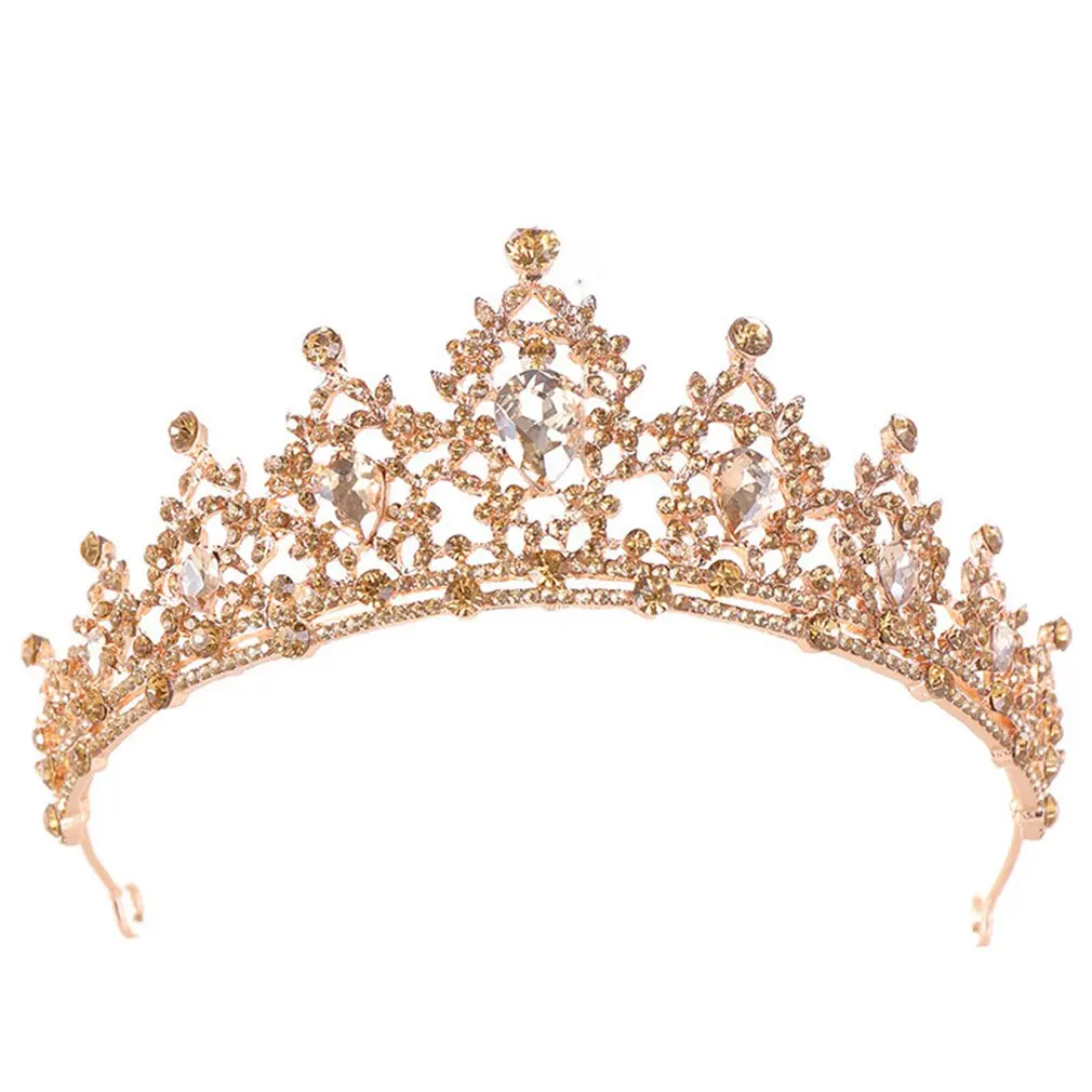 Корона невесты белый горный хрусталь кристалл свадебные аксессуары для женщин принцесса свадебная диадема для волос Ободки корона для волос - Окраска металла: 2