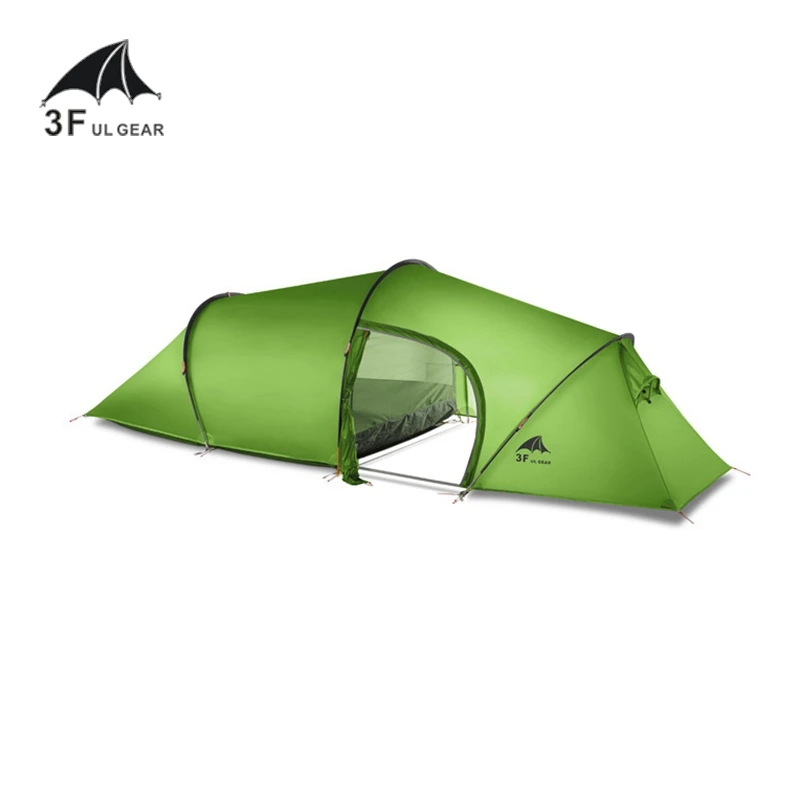 

3F UL Gear 2 Person Tunnel Tent 15D Silicone 2 Room Large Tent Outdoor Camping Hiking Family Ultralight 4 Season