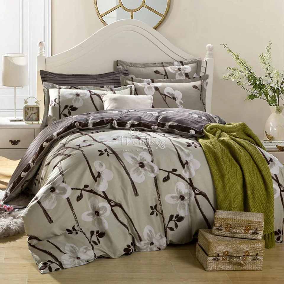 100 cotton bedding sets bed plum blossom comforter cover pillow cases