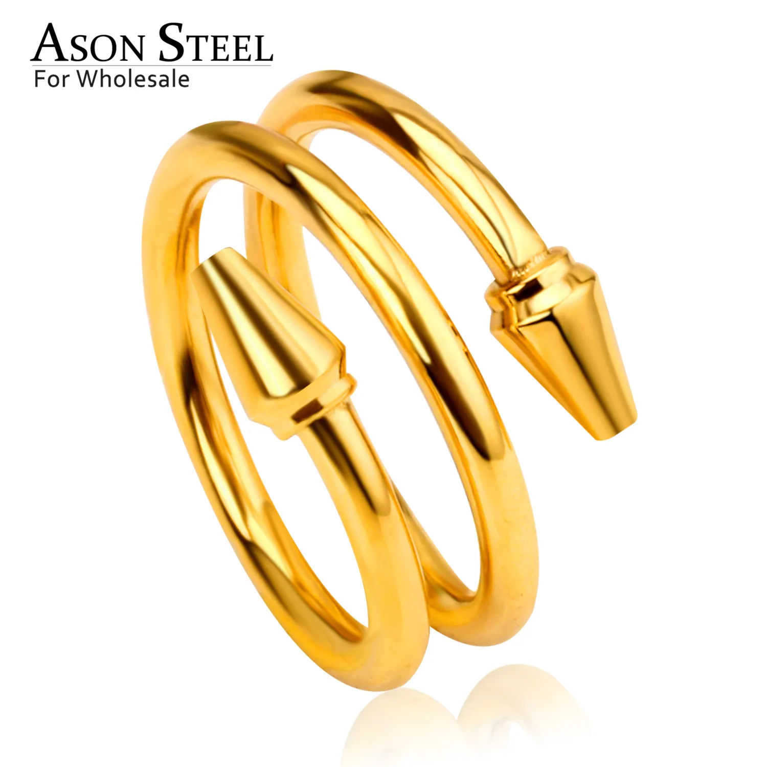 

ASONSTEEL Vintage Jewelry 316L Stainless Steel Rings for Women Girls Gold Ring Wedding Party Engagement Rings