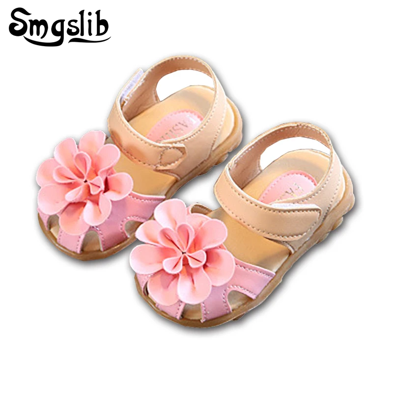

Toddlers Girls sandals Floral Summer Children Shoes Soft PU Leather children shoes girls princess wedding Kids dress sandals