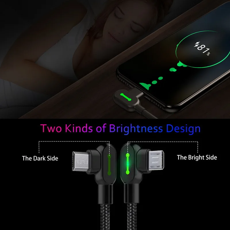 MCDODO LED المصغّر USB كابل سريع بيانات الشحن كابل لالروبوت سامسونج Xiaomi الهاتف المحمول شاحن USB تهمة مايكرو كابل يو اس بي