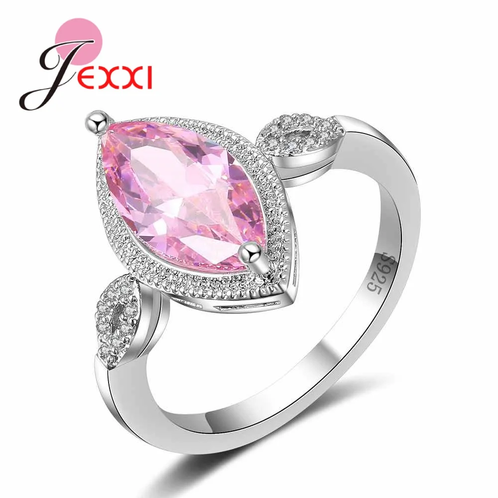

JEXXI Promotion Sales! CZ Rings 100% 925 Sterling Silver with AAA Cubic Zircon Inlay Paved Jewelry for Women Wedding Engagement