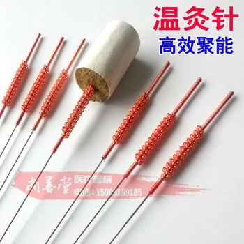 

5pcs 0.4/0.6/0.8mm Acupuncture Needle Warming therapy Moxibustion massage Long Handle Needle can use moxa