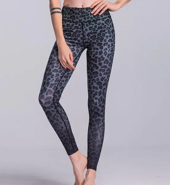 Women Stretch High Waist Yoga Pants Running Tights Animal Snake Print Capris Compression Workout Leggings