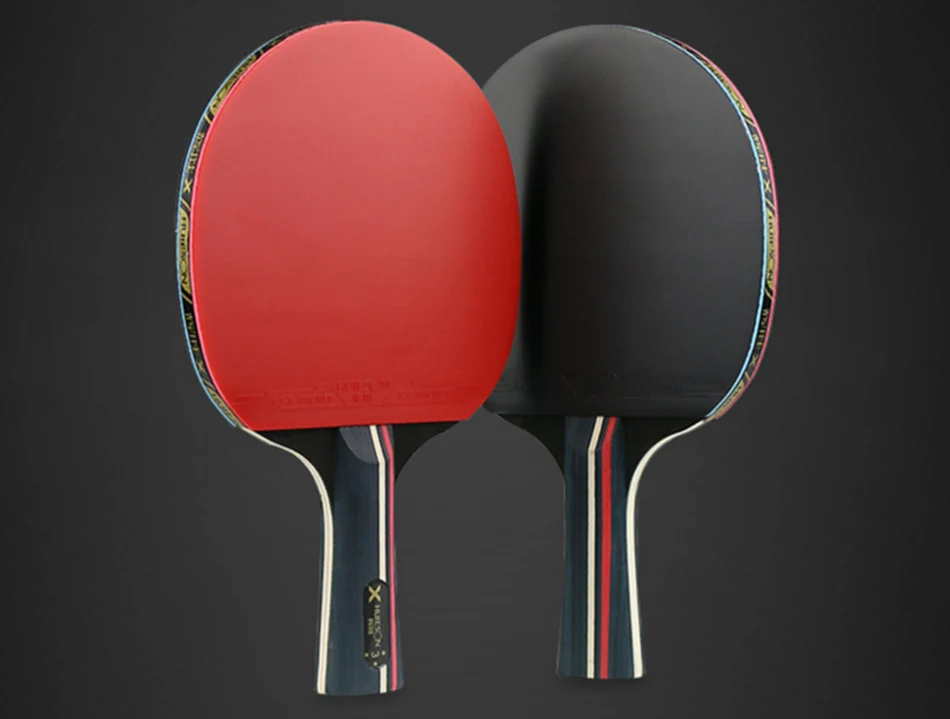 1 пара резиновая Huieson настольный теннис ракетки Professional углерода ракетки для пинг-понга лезвие длинные выпуклости Penholder весло с мешком 3 шары