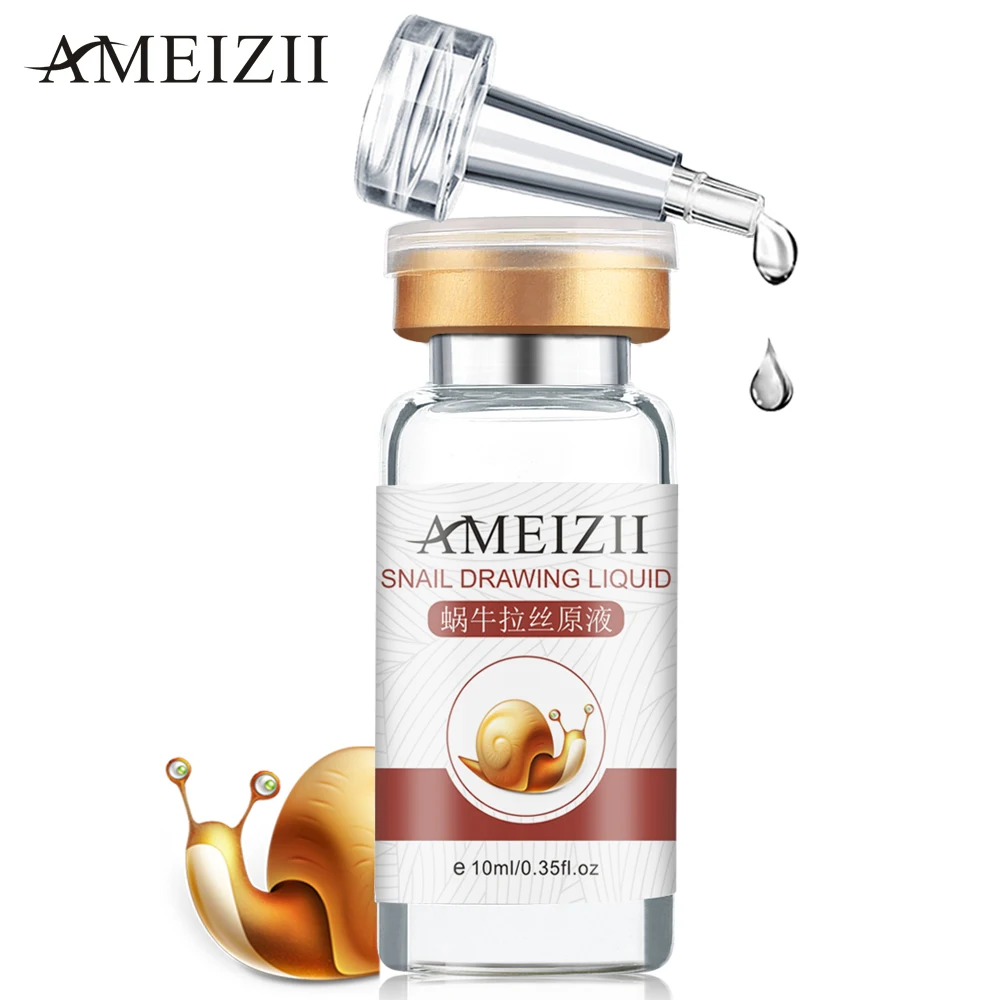 AMEIZII Snail Essence Hyaluronic Acid Serum Moisturizing Whitening Lifting Firming Essence Anti-Aging Face Skin Care Repair 1Pcs