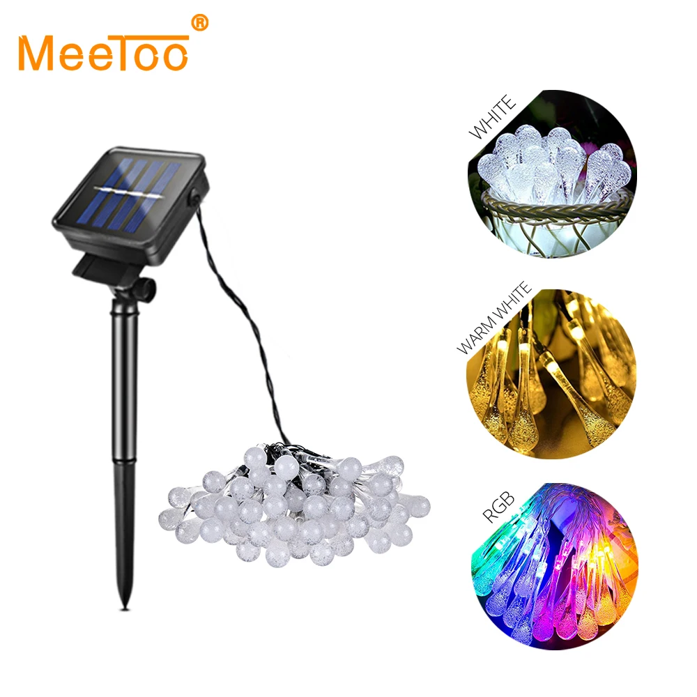 

30/50 LED Garland Solar Lamp Fairy String Light Outdoor Waterproof Water Drop Christmas Party Home Decoration Solar Garden Light