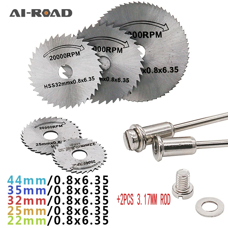 AI-ROAD 7 шт. HSS аксессуаров для вращающихся инструментов 22/25/32/35/44/50 мм Новинка; Лидер продаж полотна циркулярной пилы для резки дисков оправка Мощность Многофункциональный складывающийся набор инструментов