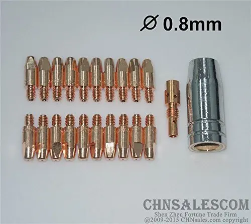 

CHNsalescom 22 PCS MB 25AK MIG/MAG Welding Gun Contact Tip 140.0051 Gas Nozzle Tip Holder