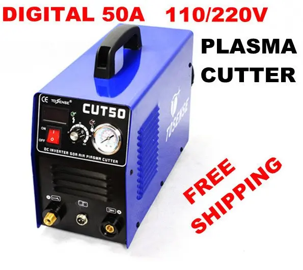 

Free Shipping New 50Amp Air Plasma Cutter DC Inverter 50A cutting factory direct sale with pt31 torch and consumables