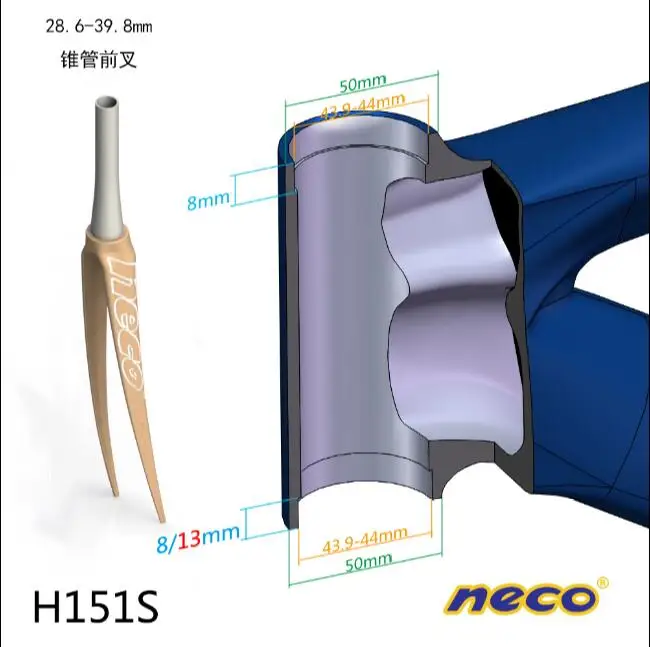 Neco велосипедная гарнитура без резьбы H151S подходит для 1-1/8 ''до 1,5'' ZS44/28,6 EC44/39,8 коническая вилка Steerer велосипедная mtb дорожка велосипедная гарнитура