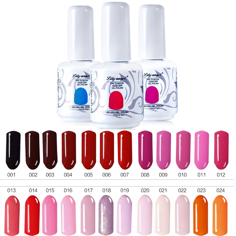 

Lily angel 15ml 72 Colors UV LED Gel Nail Polish Gel Long-lasting Soak-off Colorful Vernis Semi Permanent Nail Gel NO.1-24