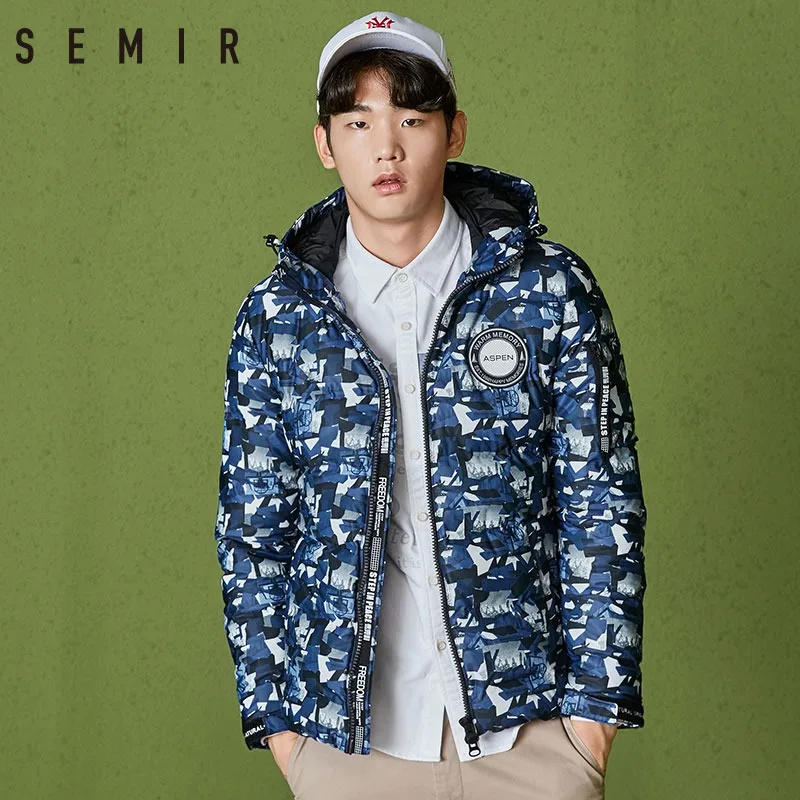 SEMIR Down Jacket For Men Winter Short Coat Korean Version Outdoor Handsome Male Outwears Slim 