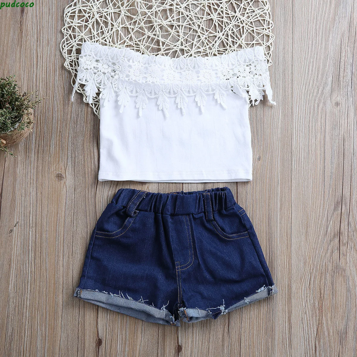 2PCS Fashion Toddler Kids Clothing Sets Infant Newborn Baby Girls Lace