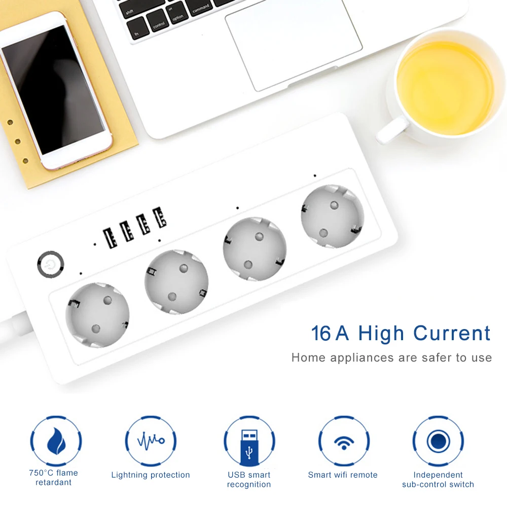 

WiFi Smart Plug Sub-Control Intelligent Timing Controlled Remote Remote USB Plug EU Plug