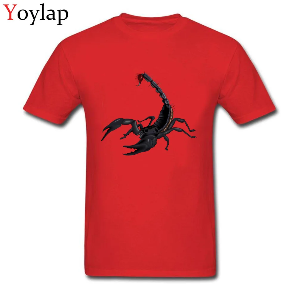scorpion12131 O-Neck Mens T-shirts Summer/Autumn Custom Tops T Shirt Short Sleeve 2017 New Fashion Cotton Custom Tee Shirts red