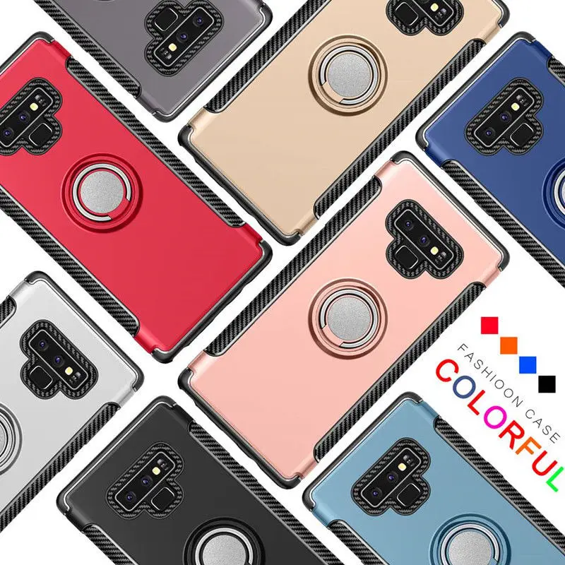 Shockproof Armor Case For Samsung Galaxy Note 9 S9 S8 Plus S7 S6 Car Ring Holder Stand Cover For iphone XS MAX X 8 7 6 6S Plus iphone se wallet case