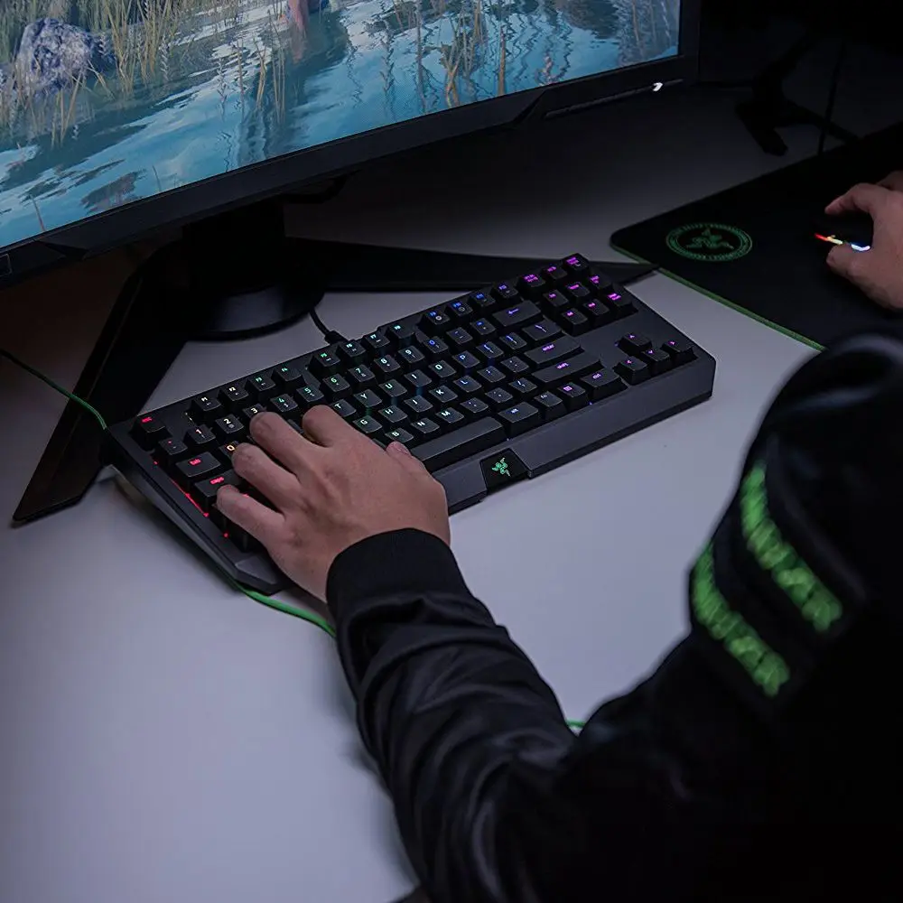 OriginalRazer BlackWidow Tournament Edition Chroma V2 Механическая игровая клавиатура RGB тактильные