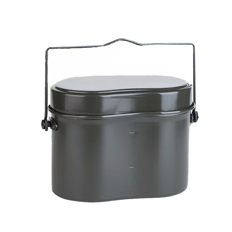 Al aire libre Camping picnic utensilios de cocina para cocinar de Bento almuerzo, cena cajas olla tazón de sopa con mango para militar alemán