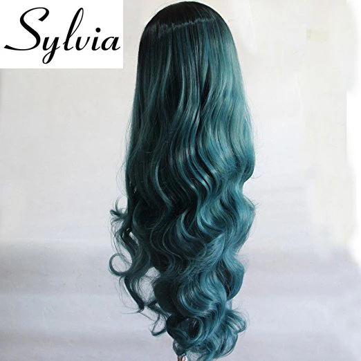 Sylvia Mixed Blue Ombre Body Wave Synthetic Lace Front Wigs