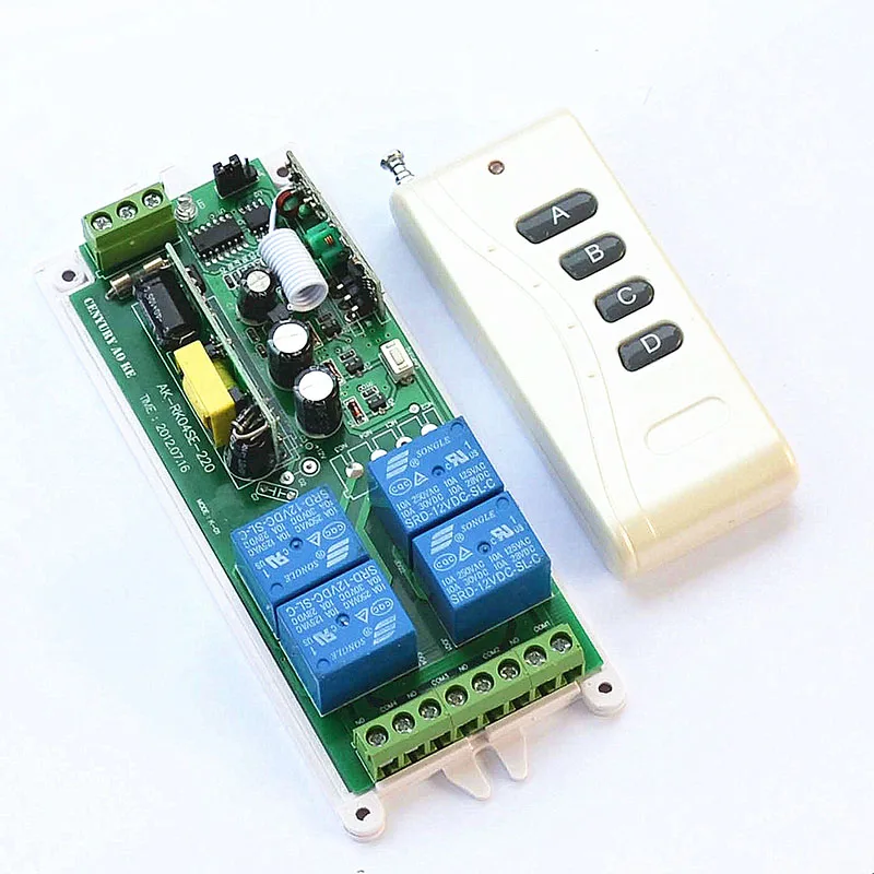 AC85v ~ 250V 110V 220V 230V 4CH RF беспроводной пульт дистанционного управления релейный