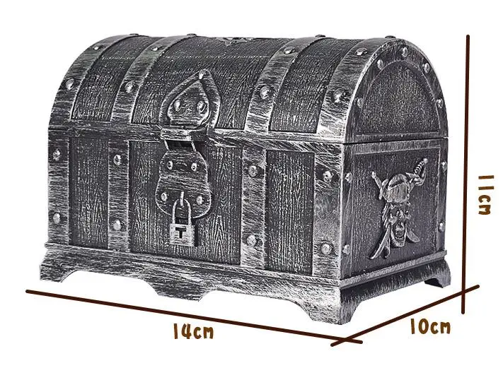 Пират, сундук с сокровищами, декоративный сундук с сокровищами на память, шкатулка для ювелирных изделий, пластиковая игрушка, коробки с сокровищами, винтажные вечерние украшения, подарки