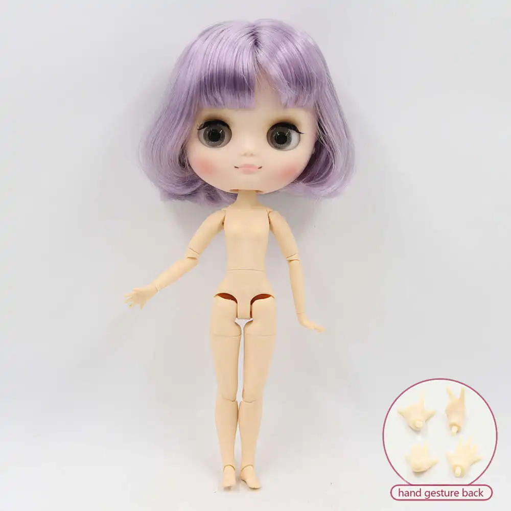 Middie blyth nude doll 20cm joint body Frosted or glossy face with makeup soft hair DIY toys gift with gestures 14