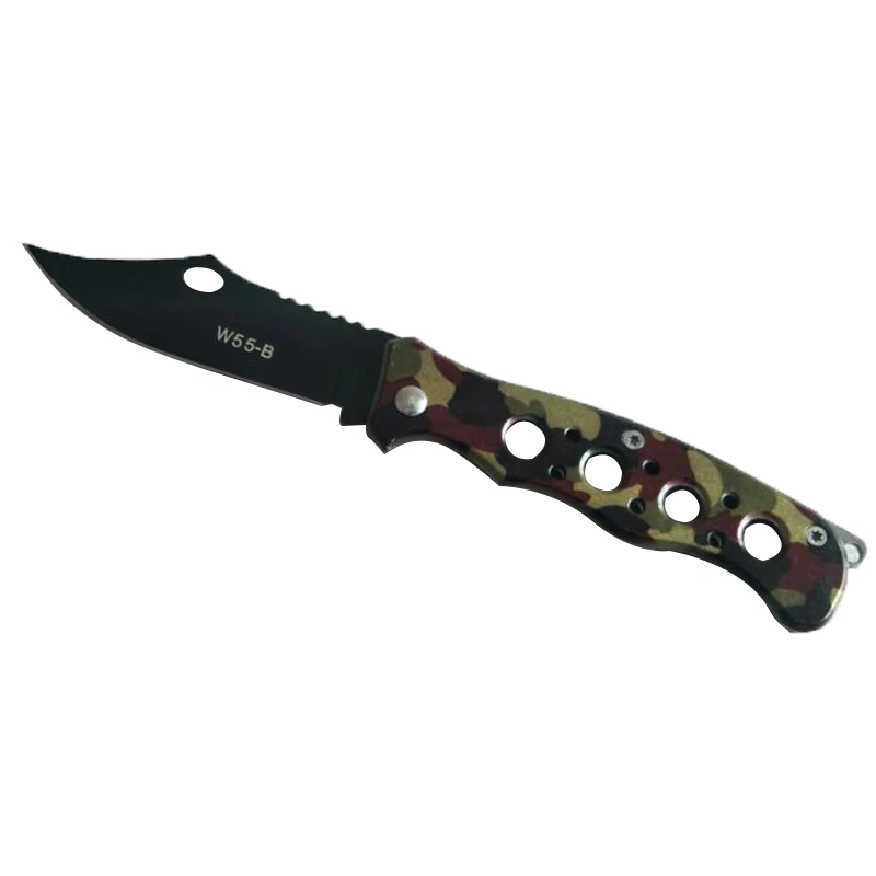 

DUAN FA Folding Knives Hunting Personality Outdoor Utility Knife Survive Porous Titanium Black Fruit Portable Knife blade