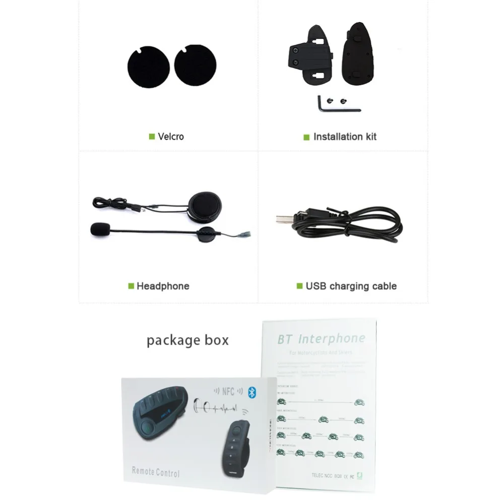 VNETPHONE V8 Bluetooth Интерком Мото шлем NFC руль мотоцикла дистанционное управление
