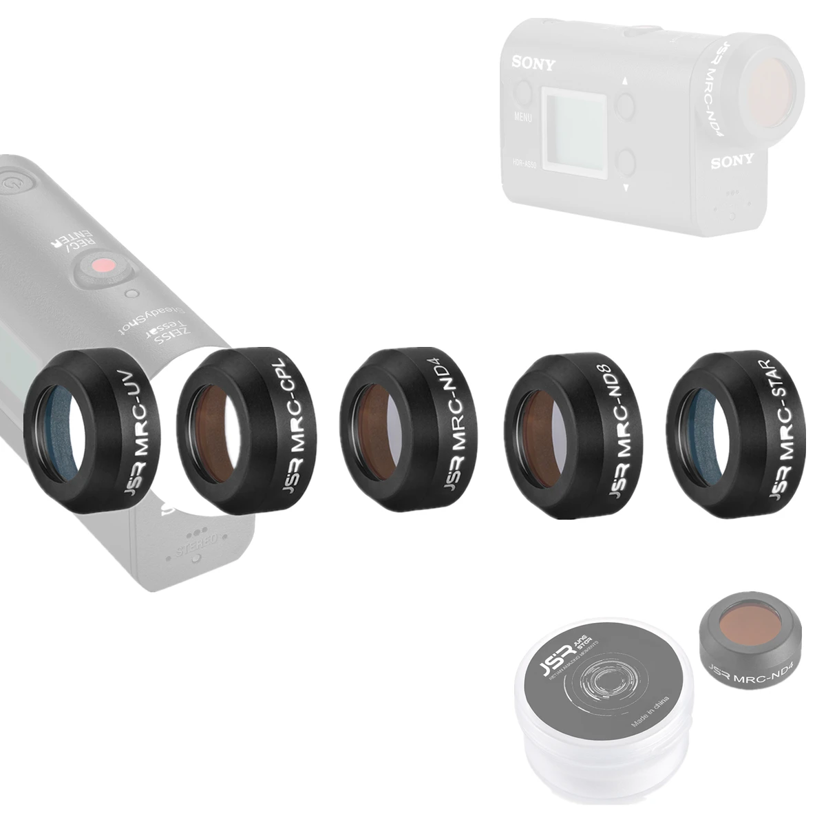 

UV ND4 ND8 CPL Star Hard Lens Protector Filter for Sony Action Camera HDR AS50 AS50R AS200V AS100V X1000V X1000VR Like AKA-HLP1