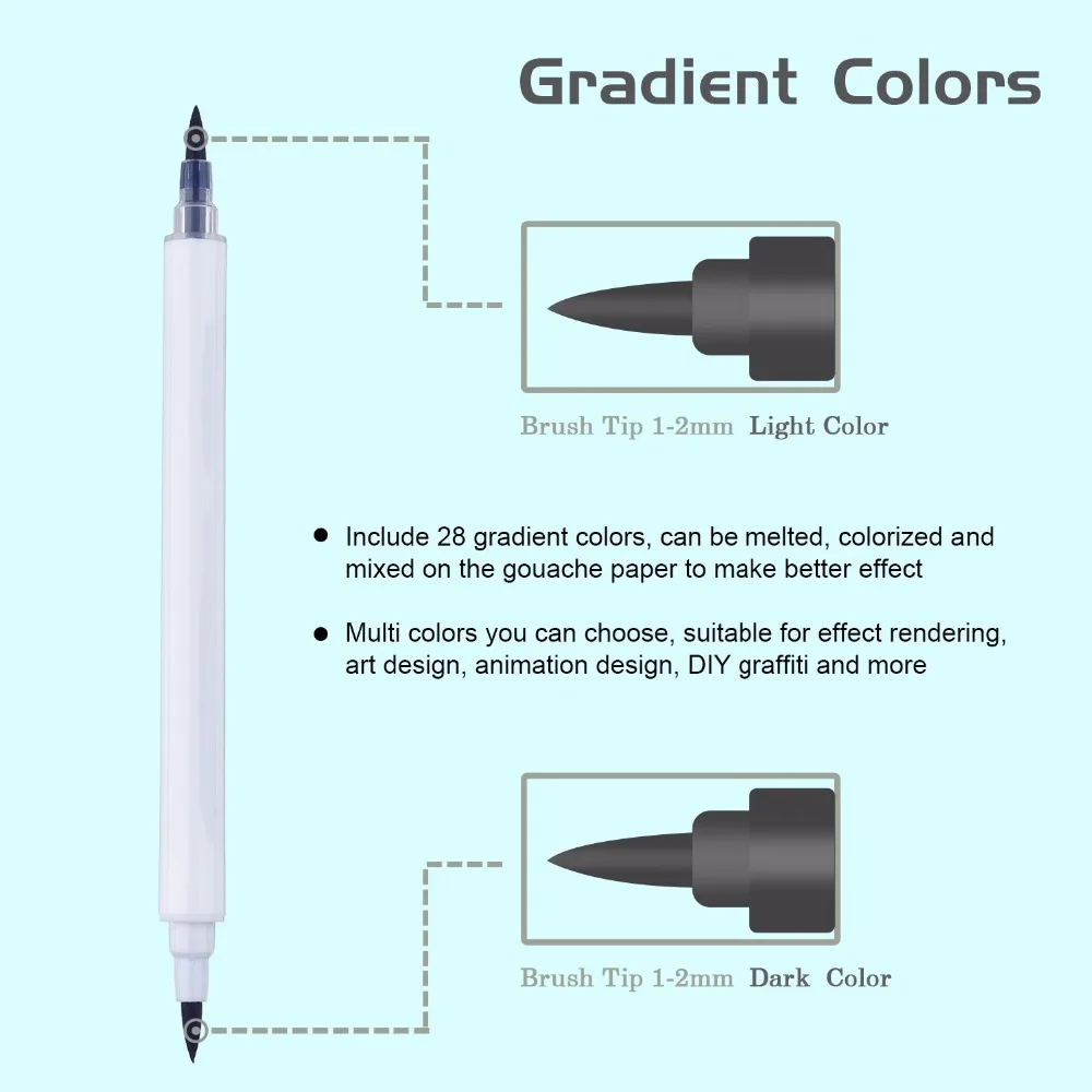 STA 3132 водная цветная моющаяся двойная кисть маркеры 14 шт. 28 Хамелеон художественная продукция цветные мягкие каллиграфические ручки акварельные маркеры