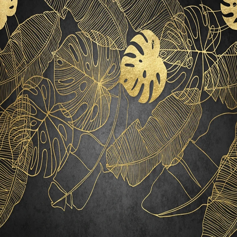 Современный золотой банан тропический дождь лес настенная бумага Гостиная Ресторан абстрактное искусство самоклеящаяся фото обои 3 D