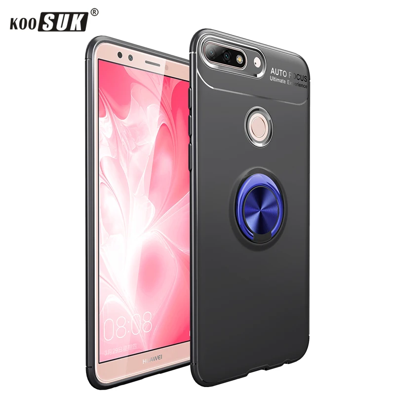 Роскошный мягкий чехол с магнитным кольцом для Huawei Honor 7C Pro Поворотный