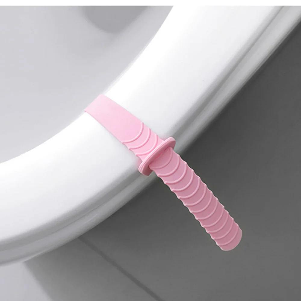 1 шт. портативная подкладка для унитаза ручка для сиденья унитаза крышка сиденья унитаза подъемник Складная Силиконовая крышка для унитаз подъемное устройство - Цвет: Розовый