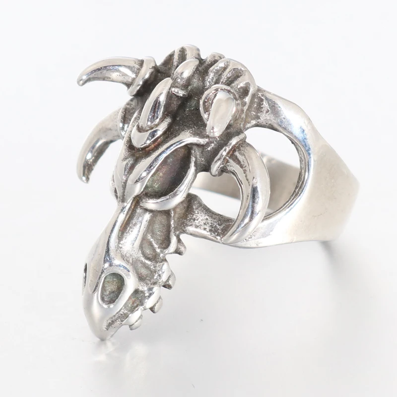 

Silver Men Stainless Steel Rings Pentagram Satan Baphomet Goat Devil Demon Vintage High Quality Male Skull Jewelry Wholesale