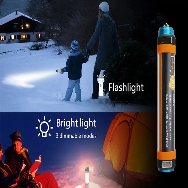 Baratos SXZM 3 W 5 W 7 W viaje USB portátil 7800mah banco de energía linterna IP68 6 modos LED carpa Camping senderismo linterna coche luz de advertencia