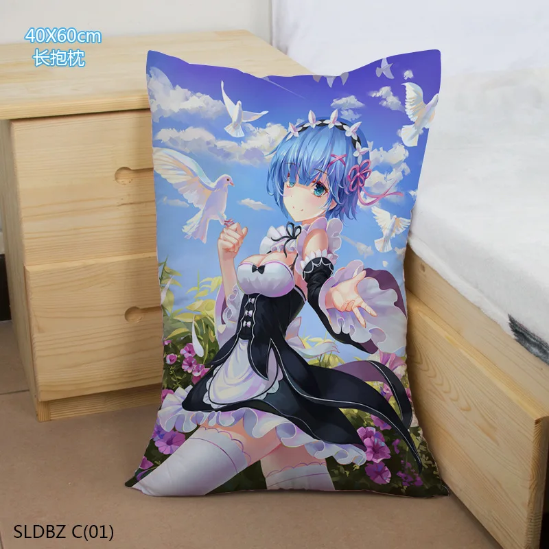 Re:Zero kara Hajimeru Isekai Seikatsu Rem подушка для кровати чехол подушки 2 стороны Подушка 40х60см |