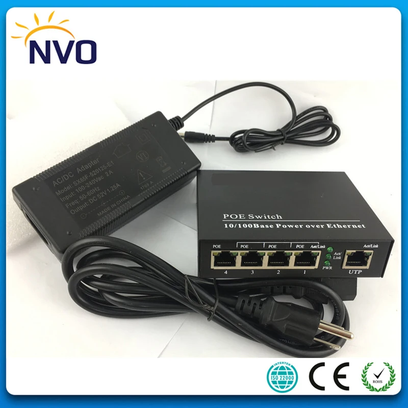 

5Ports PoE Switch 10/100Mbps Power over Ethernet 5 Port Channel PoE Switches Support IEEE802.3aF Standard,Euro Charger