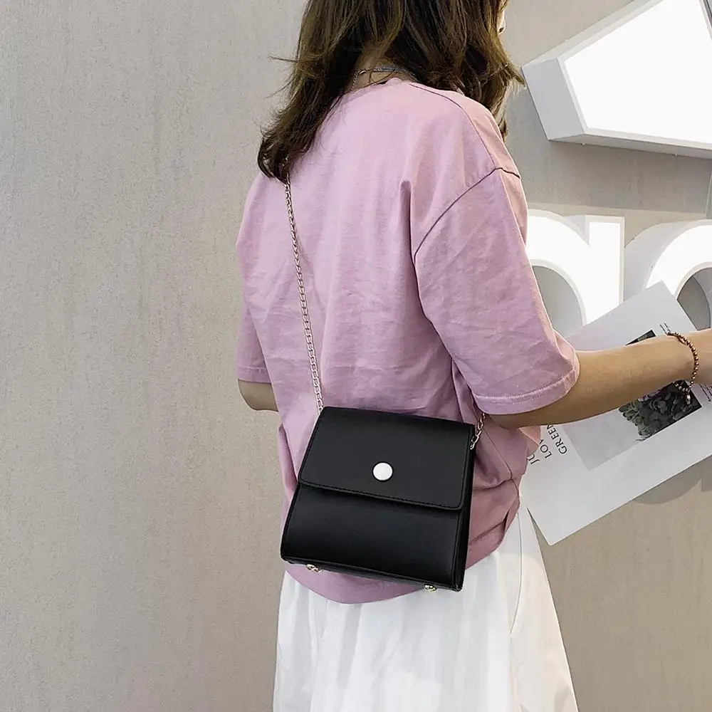 

New Women Handbags Fashion simple solid color Korean Version Shoulder Bag Chain Messenger Bag Sweet Bags for women 2019
