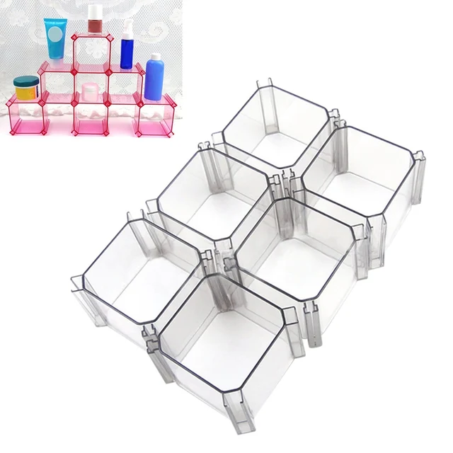 6pcs Jewelry Box Plastic Storage Drawer Dividers Container Diy 6pcs Jewelry Box Plastic Storage Drawer Dividers Container Diy Socks Tie Organizer Closet Makeup