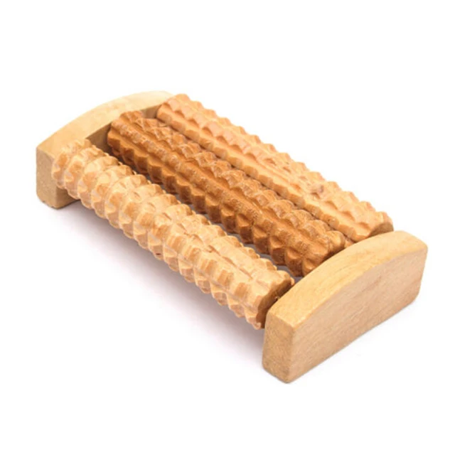 Small 14cm Wooden Foot Roller Care Reflexology Relax Spa Gift Massager Tool for Foot Massage Relief 1