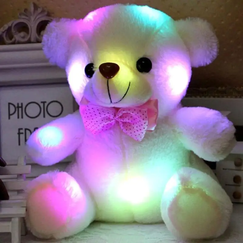 20-22 см креативный свет светодиодный белый медведь мягкие животные плюшевые игрушки красочные светящиеся набивной плюшевый мишка рождественский подарок для детей