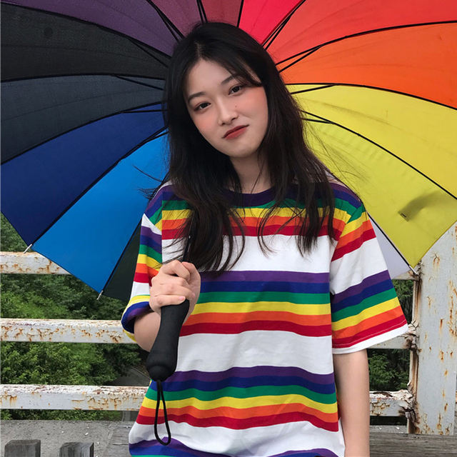 KOREAN STYLE RAINBOW T-SHIRT
