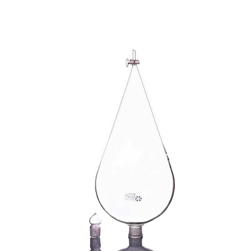 Делительная Воронка груши, с притертой пробкой стекло и кран 20000 мл, переключатель стекло клапан