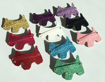 

wholesale price, 50pcs Dog style Bling hair clips can put 8mm slide charms or letters on mixed color and mix material